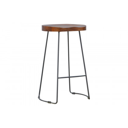 Artisan - Industrial Bar Stool with Chunky Wood Seat