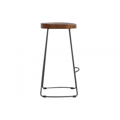 Artisan - Industrial Bar Stool with Chunky Wood Seat