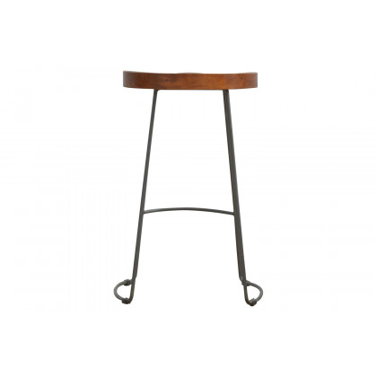 Artisan - Industrial Bar Stool with Chunky Wood Seat