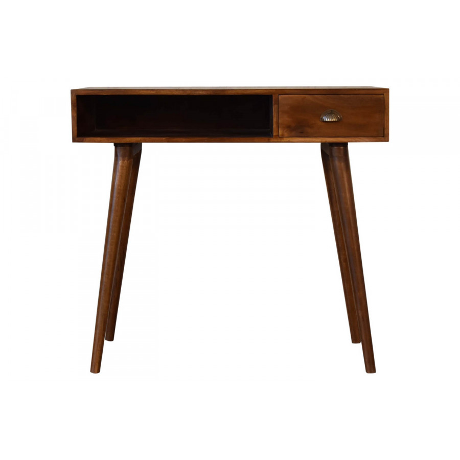 Artisan - Solid Wood Writing Desk with Open Slot in Chestnut