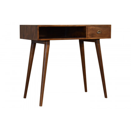 Artisan - Solid Wood Writing Desk with Open Slot in Chestnut