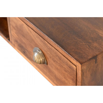 Artisan - Solid Wood Writing Desk with Open Slot in Chestnut