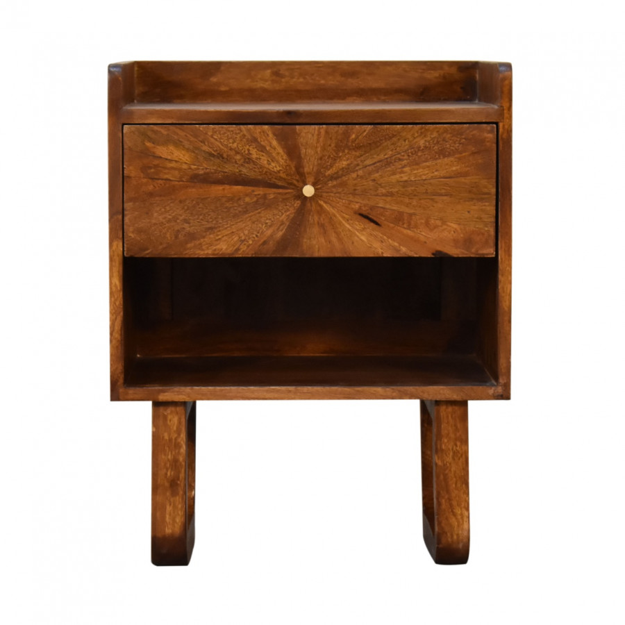Artisan - U-Sunrise Open Nightstand in Chestnut