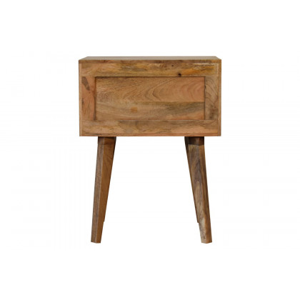 Artisan Bone Inlay Bedside with 2 Drawers - Chestnut, Tapered