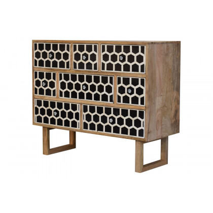 Artisan Bone Inlay Chest - U-Shape