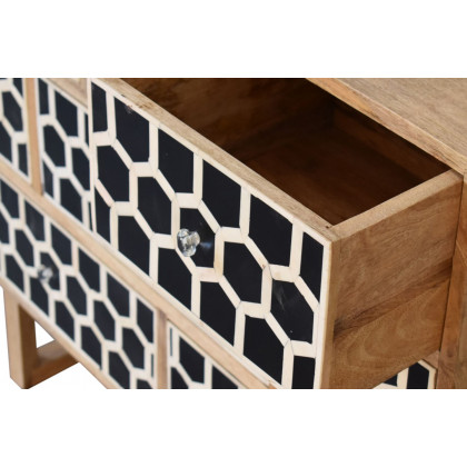 Artisan Bone Inlay Chest - U-Shape