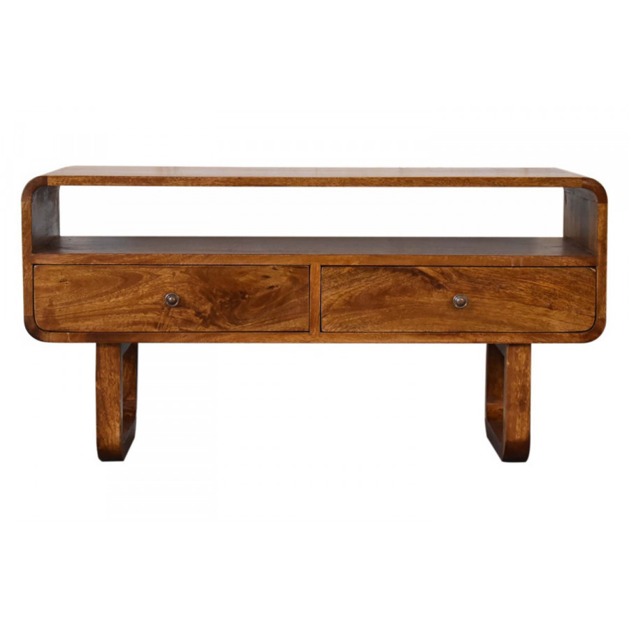 Artisan - U-Shape Curved Media Unit in Chestnut