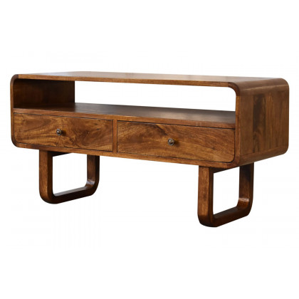 Artisan - U-Shape Curved Media Unit in Chestnut