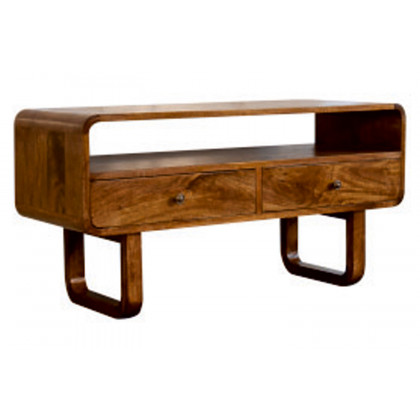 Artisan - U-Shape Curved Media Unit in Chestnut