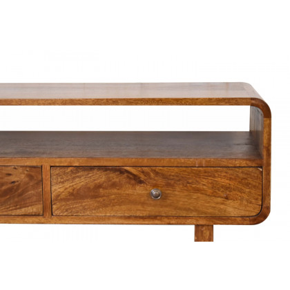 Artisan - U-Shape Curved Media Unit in Chestnut