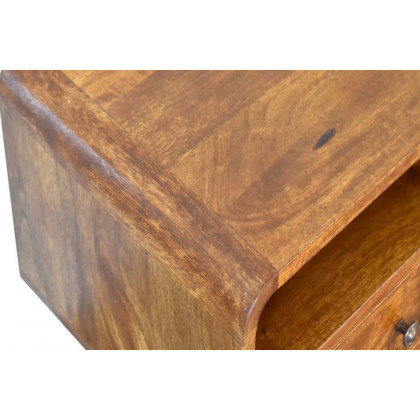 Artisan - U-Shape Curved Media Unit in Chestnut