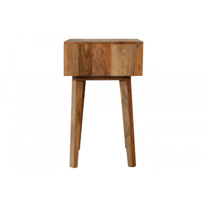 Artisan Bone Inlay Bedside with 1 Drawers - Oak-ish, Tapered