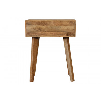 Artisan Bone Inlay Bedside with 1 Drawers - Oak-ish, Tapered