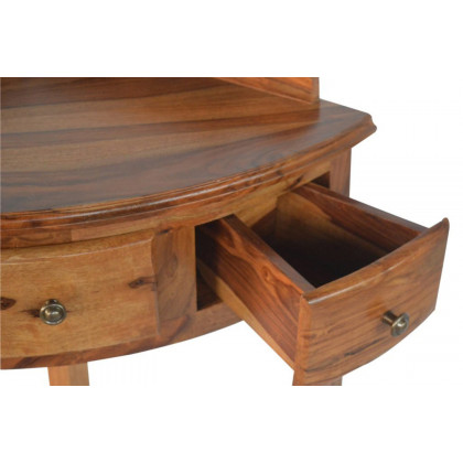 Artisan - Solid Sheesham Wood Corner Wash Stand with a Gallery Back