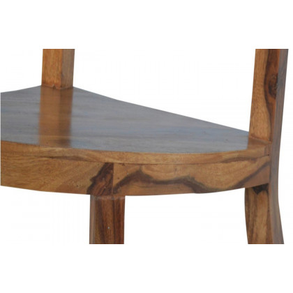 Artisan - Solid Sheesham Wood Corner Wash Stand with a Gallery Back
