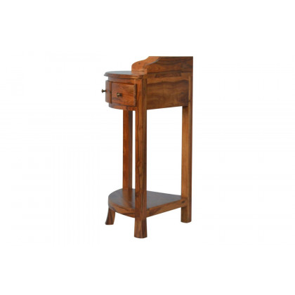 Artisan - Solid Sheesham Wood Corner Wash Stand with a Gallery Back
