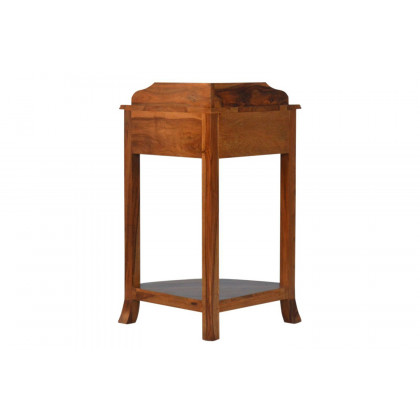 Artisan - Solid Sheesham Wood Corner Wash Stand with a Gallery Back