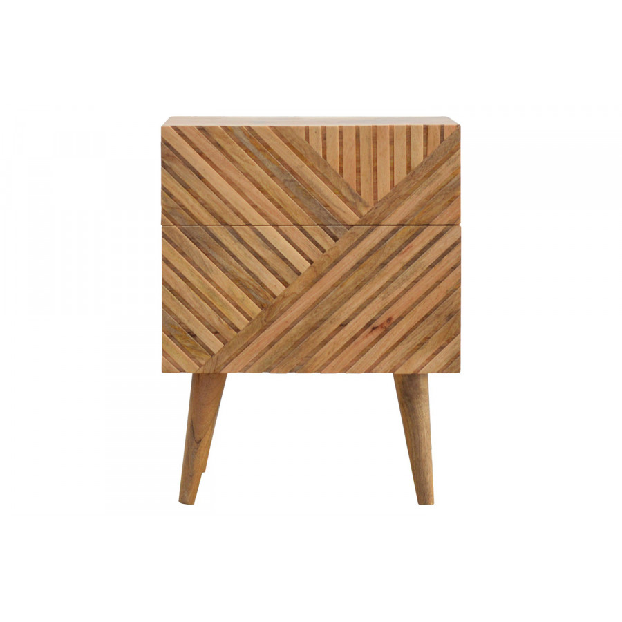 Artisan Lille Bedside with 2 Drawers - Oak-Ish