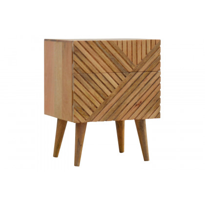 Artisan Lille Bedside with 2 Drawers - Oak-Ish