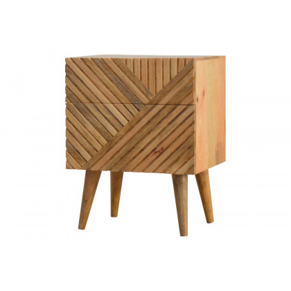 Artisan Lille Bedside with 2 Drawers - Oak-Ish