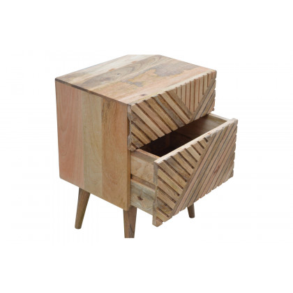 Artisan Lille Bedside with 2 Drawers - Oak-Ish