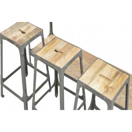 Artisan - Iron Kitchen Table with 3 Nesting Stools