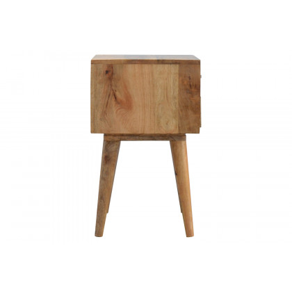 Artisan Bone Inlay Bedside with 2 Drawers - Oak-ish, Scandinavian