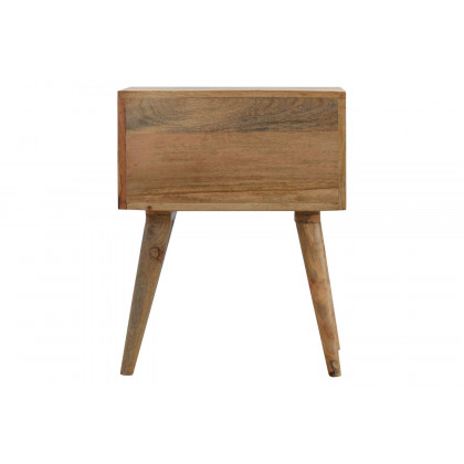 Artisan Bone Inlay Bedside with 2 Drawers - Oak-ish, Scandinavian
