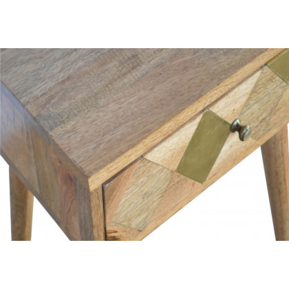Artisan - Oak-ish Gold Brass Inlay Bedside