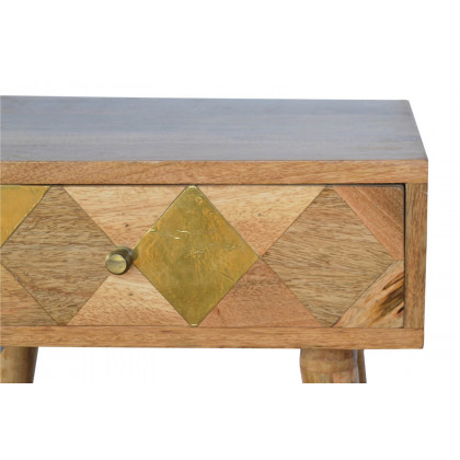 Artisan - Oak-ish Gold Brass Inlay Bedside