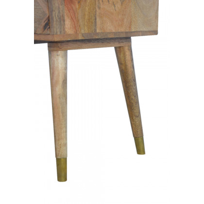 Artisan - Oak-ish Gold Brass Inlay Bedside