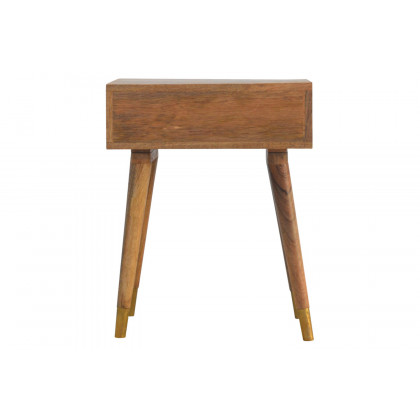 Artisan - Oak-ish Gold Brass Inlay Bedside