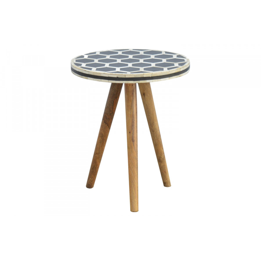 Artisan - Bone Inlay Stool in Tripod
