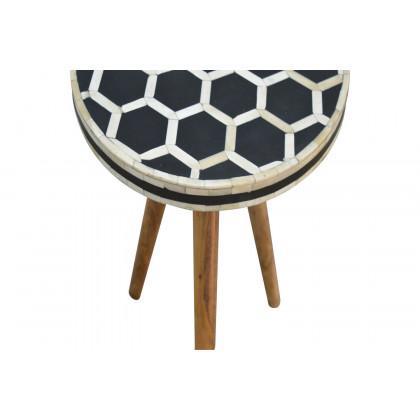 Artisan - Bone Inlay Stool in Tripod