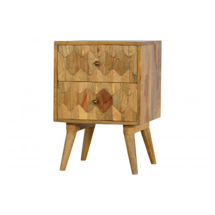 Artisan - Pineapple Carved 2 Drawer Bedside