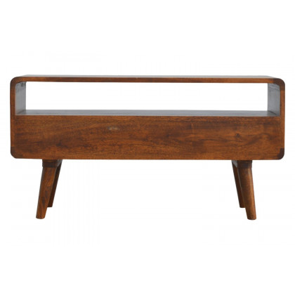 Artisan Curved Media Unit - Chestnut