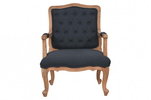 Artisan™ Carved French Chair - Linen, Navy Blue