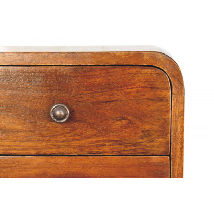 Artisan Curved Mini Wall Mounted Bedside - Chestnut