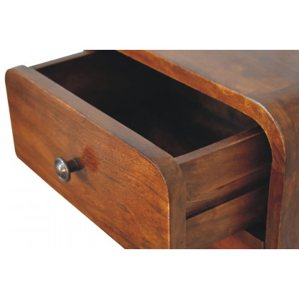 Artisan Curved Mini Wall Mounted Bedside - Chestnut