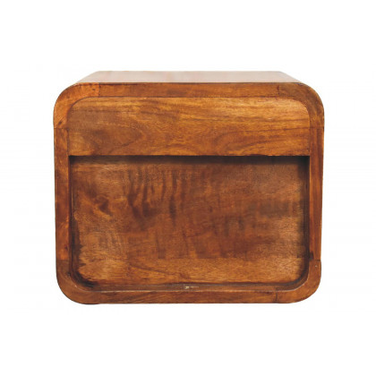 Artisan Curved Mini Wall Mounted Bedside - Chestnut