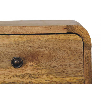 Artisan Curved Mini Wall Mounted Bedside - Oak-ish