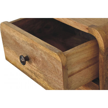 Artisan Curved Mini Wall Mounted Bedside - Oak-ish