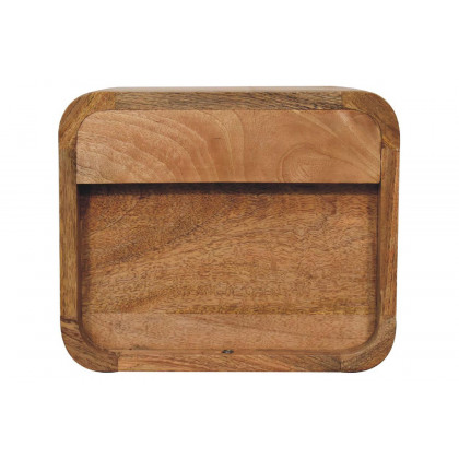 Artisan Curved Mini Wall Mounted Bedside - Oak-ish