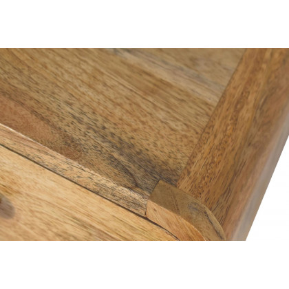 Artisan Curved Mini Wall Mounted Open Slot Bedside - Oak-ish