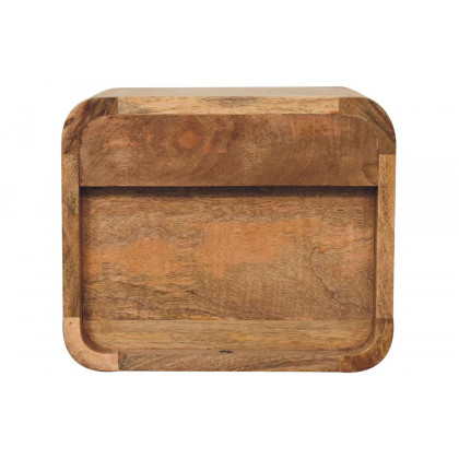 Artisan Curved Mini Wall Mounted Open Slot Bedside - Oak-ish