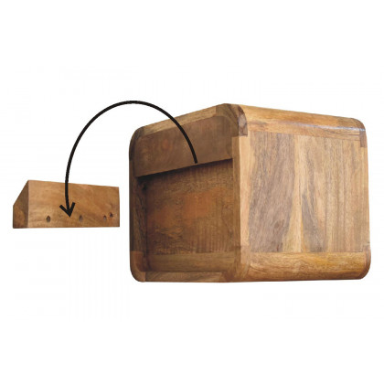 Artisan Curved Mini Wall Mounted Open Slot Bedside - Oak-ish