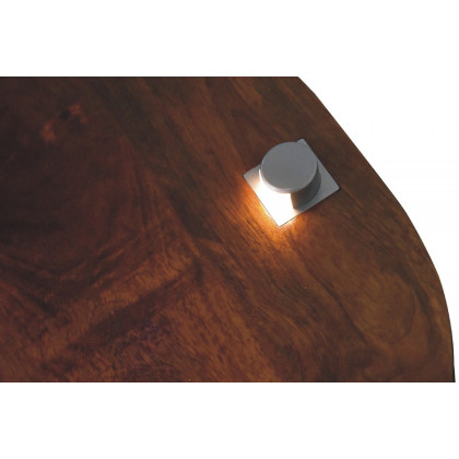 Artisan Rounded Bedside Table Bedside with Reading Light - Chestnut