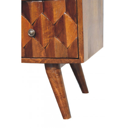 Artisan Pineapple Carved Chest - Chestnut