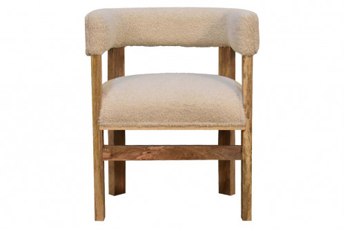 Artisan™ - Boucle Cream Solid Wood Chair