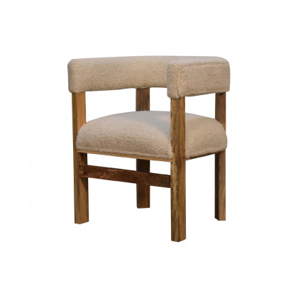 Artisan - Boucle Cream Solid Wood Chair
